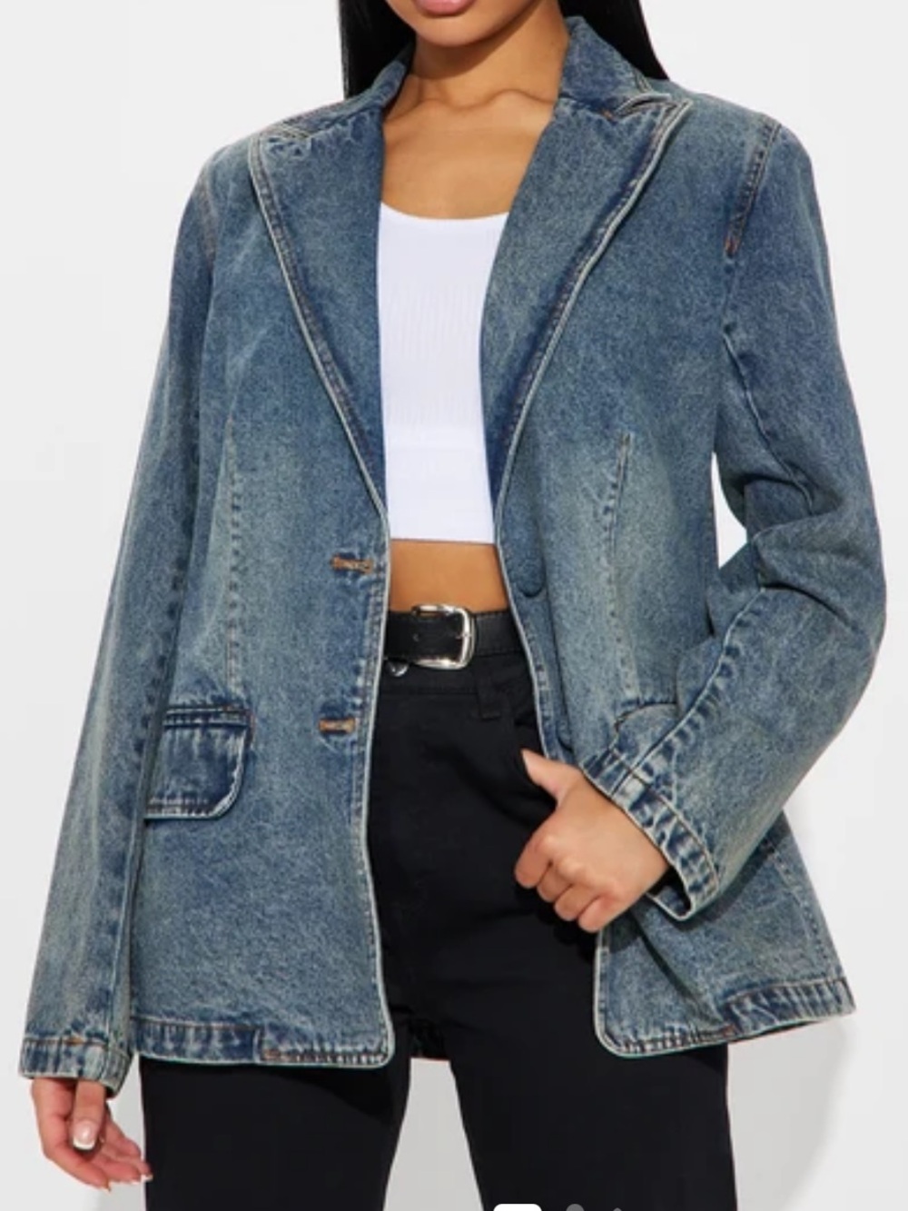 NWT Fashion Nova Denim Blazer